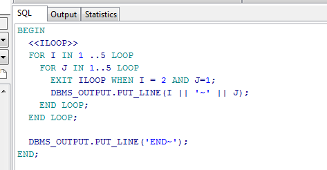 exit终止外面的for循环sql